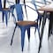 Flash Furniture Blue Metal Stack Chair with Teak Poly Resin Seat CH-31270-BL-PL1T-GG - alternate 9